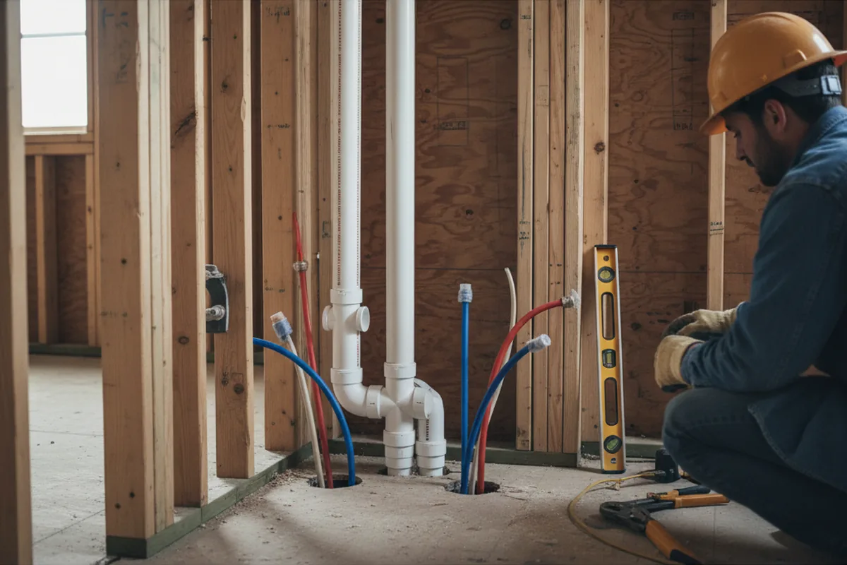 Drain and supply rough-in during Leak Detection in La Mirada